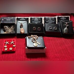 Avon-3 necklaces, 2 pairs of earrings, 1 charm bracelet. Earring Trio-see notes.